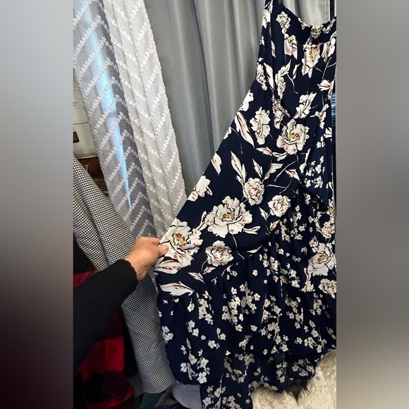 $20 sale Liberty Love floral Ruffle Tiered high low strapless Maxi Dress M - Picture 1 of 7